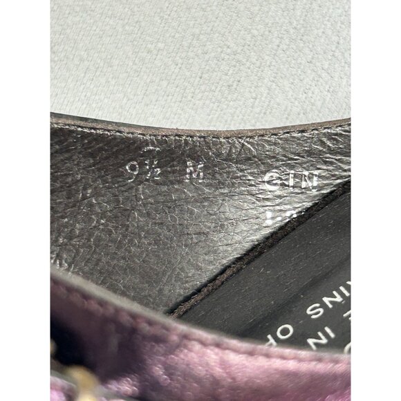 Donald J Pliner Gin Metallic Slip On Wedge Sandals in Vino - Sz 9.5 - Picture 8 of 10